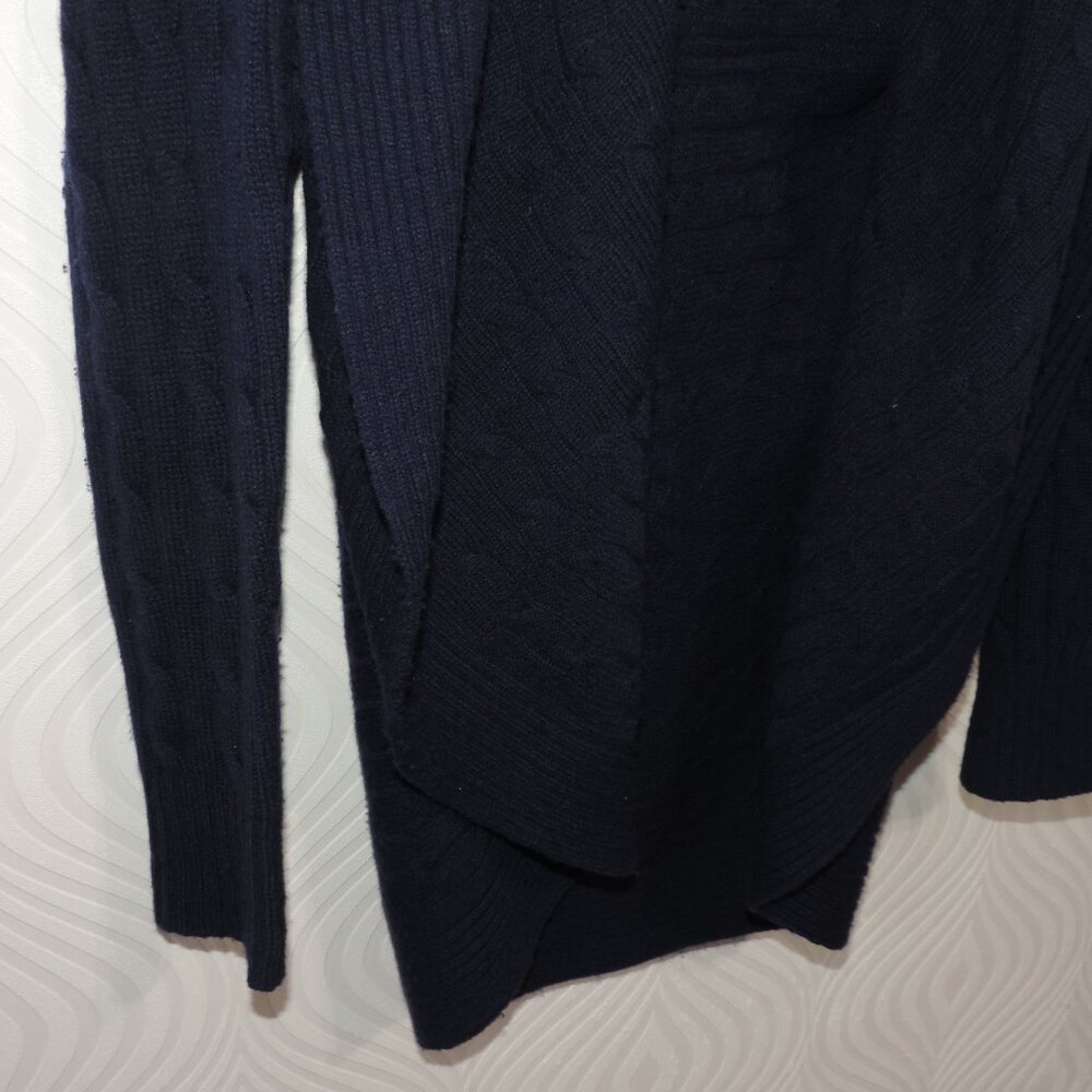 RALPH LAUREN Black Label sz M Navy Blue Cashmere Circle Sweater Cable Knit - Picture 3 of 16